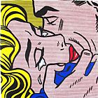 The Farewell Kiss Paintings - The Kiss V by Roy Lichtenstein